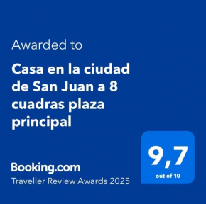 Casa en la ciudad de San Juan a 8 cuadras plaza principal